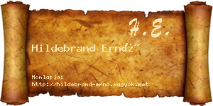 Hildebrand Ernő névjegykártya